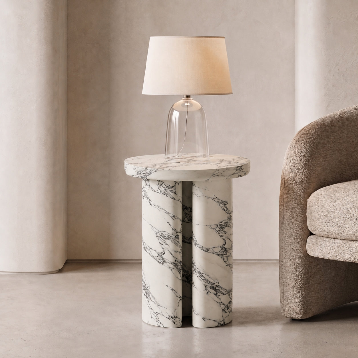 Column Marble Side Table