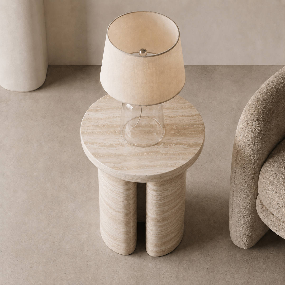 Column Marble Side Table | Stoneage Interiors