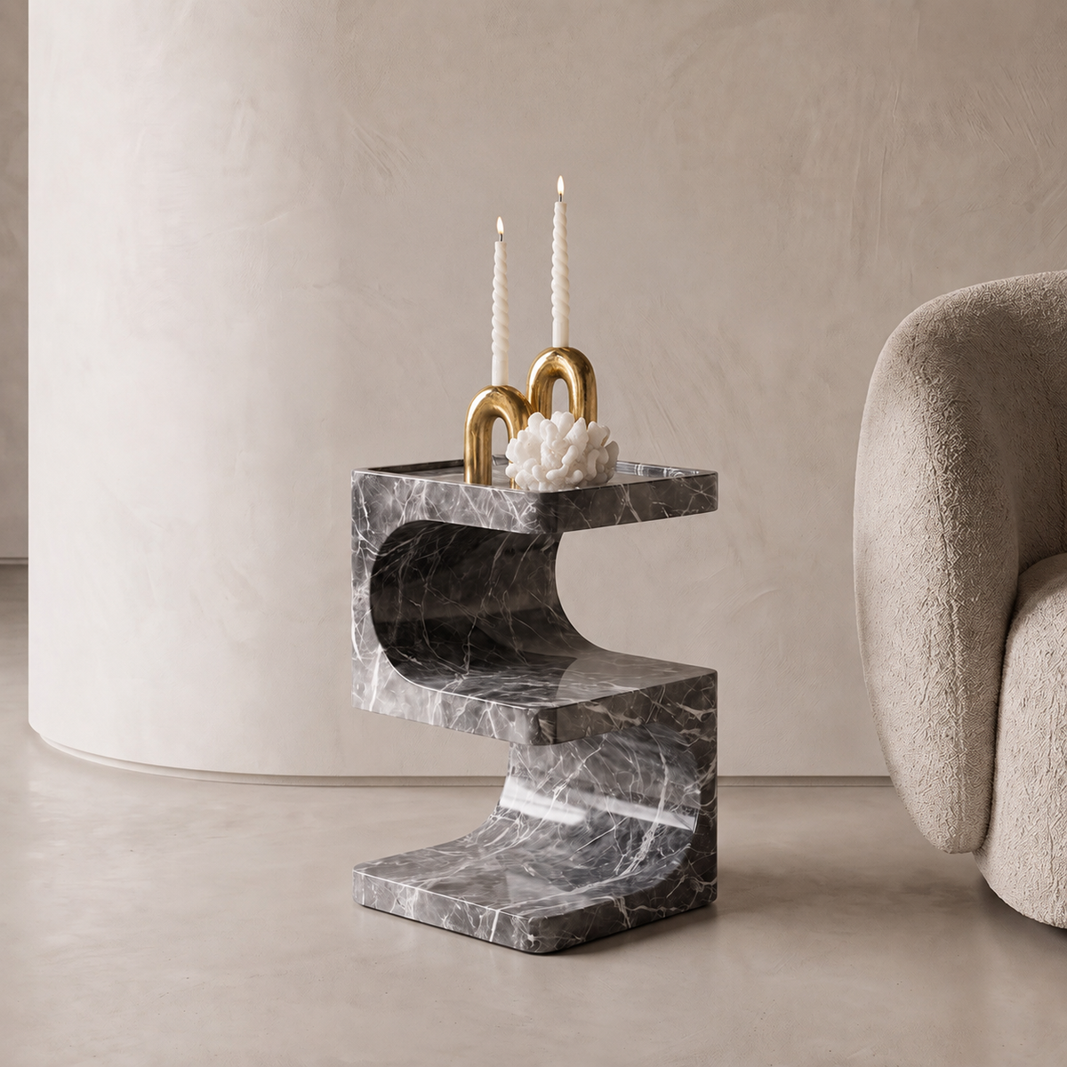 Vela Marble Side Table | Stoneage Interiors