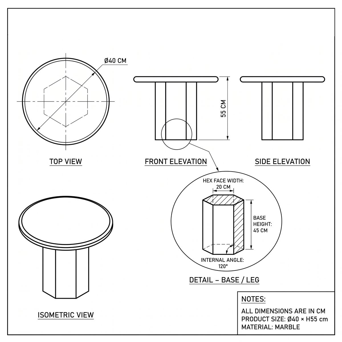 Solenne Marble Side Table