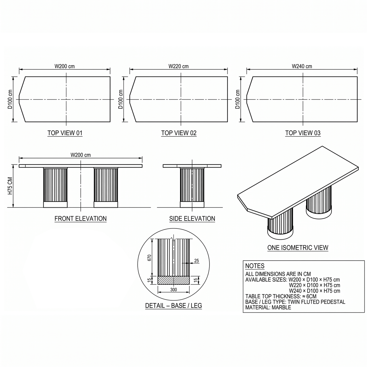 The Aurora Solid Marble Dining Table