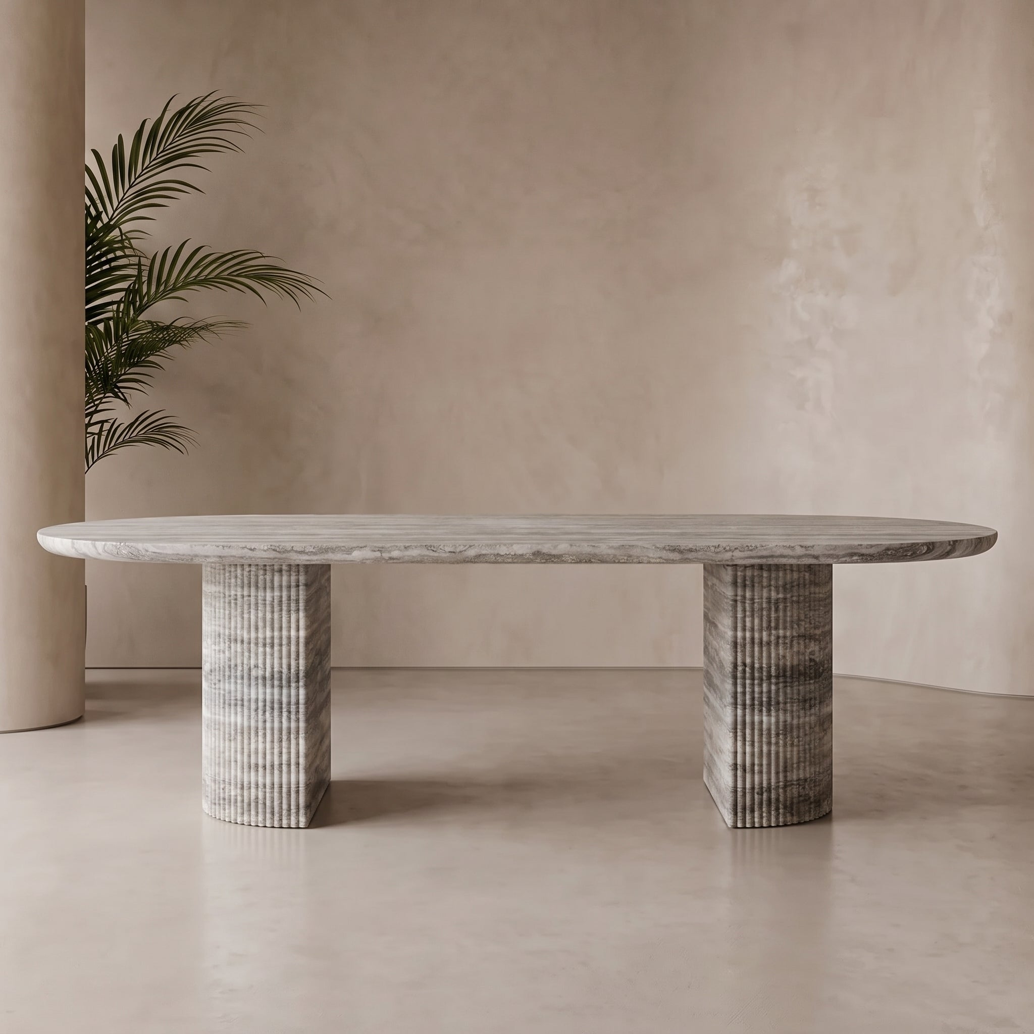 Colonna Oval Marble Dining Table