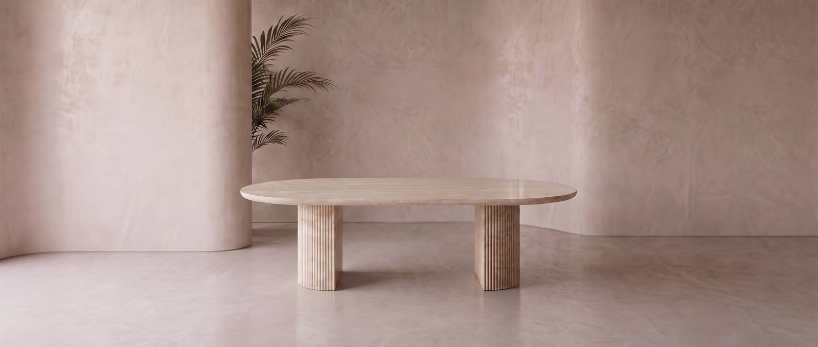 Colonna Oval Marble Dining Table