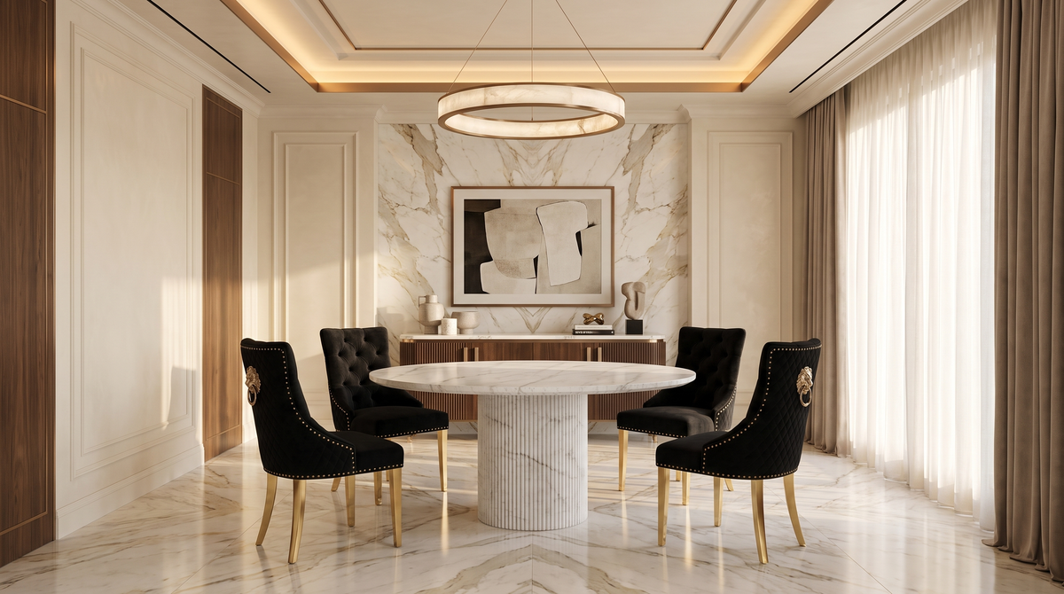 Flute Marble Dining Table
