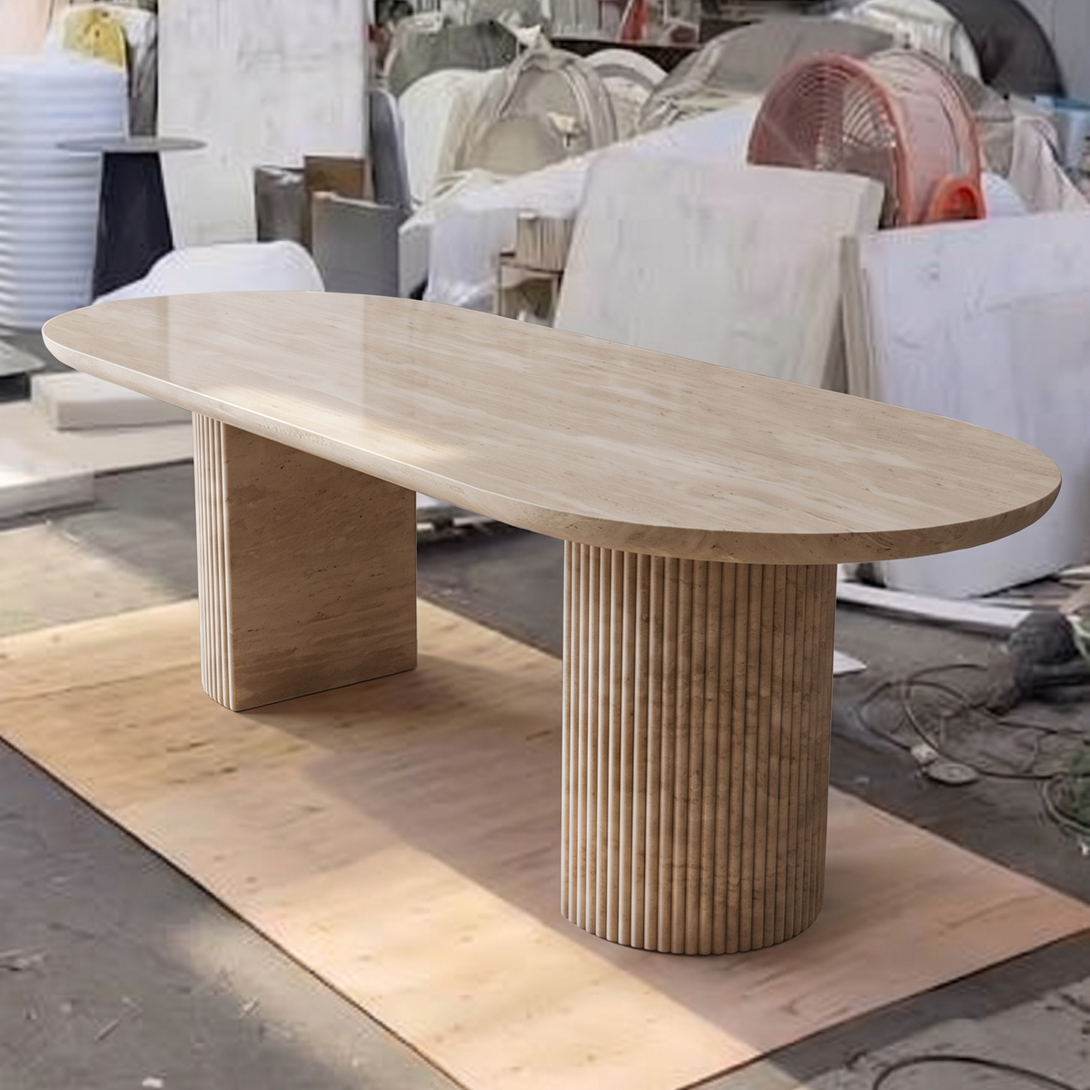Colonna Oval Marble Dining Table