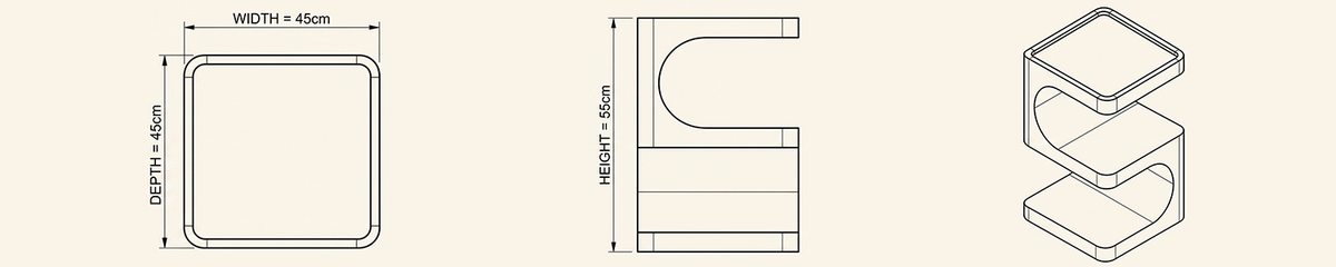 Landscape technical line drawing of 