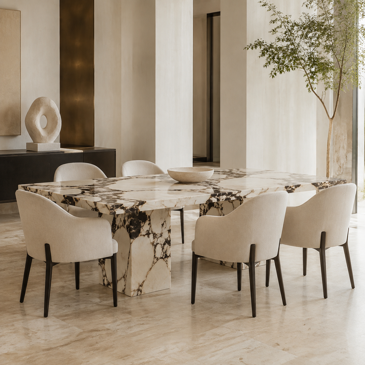 Natural marble dining tables for furniture retailers