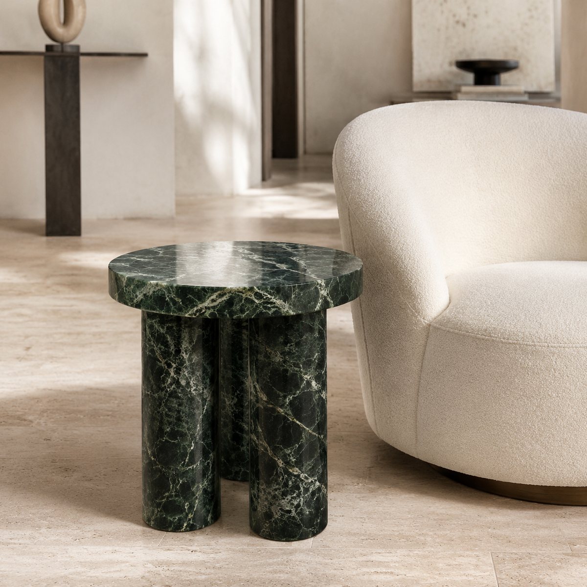 Natural marble side tables for furniture retailers